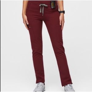 LIKE NEW Figs Yola Skinny Burgandy Scrub Bottoms